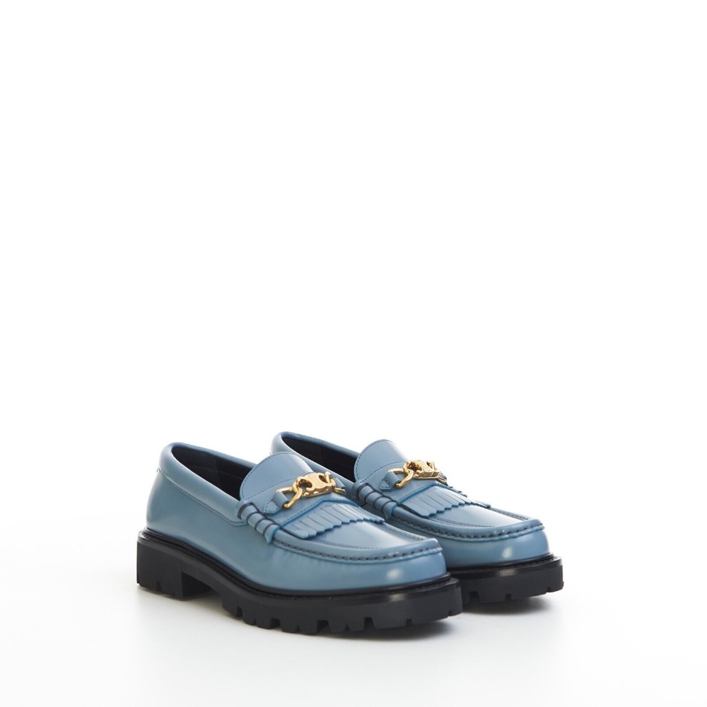 CELINE MARGARET LOAFER WITH TRIOMPHE CHAIN IN POLISHED BULL